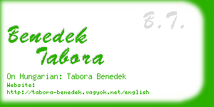 benedek tabora business card